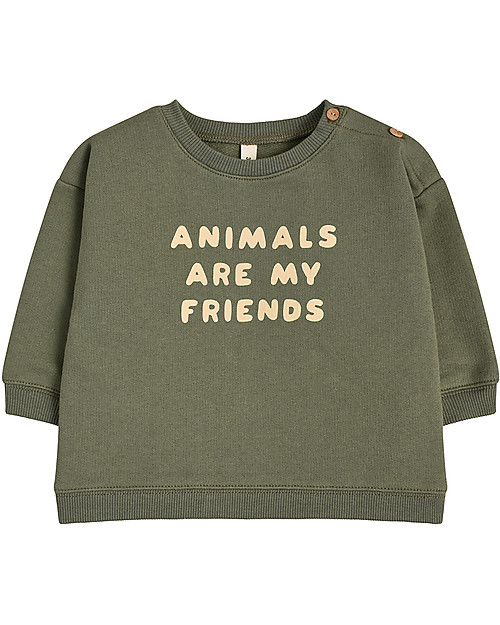 Organic Zoo Animals are my Friends Sweatshirt - White - 100% Organic Cotton Sweatshirts