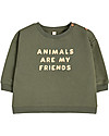 Organic Zoo Animals are my Friends Sweatshirt - White - 100% Organic Cotton Sweatshirts