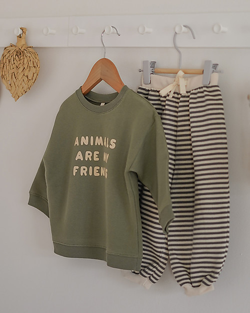 Organic Zoo Animals are my Friends Sweatshirt - White - 100% Organic Cotton Sweatshirts