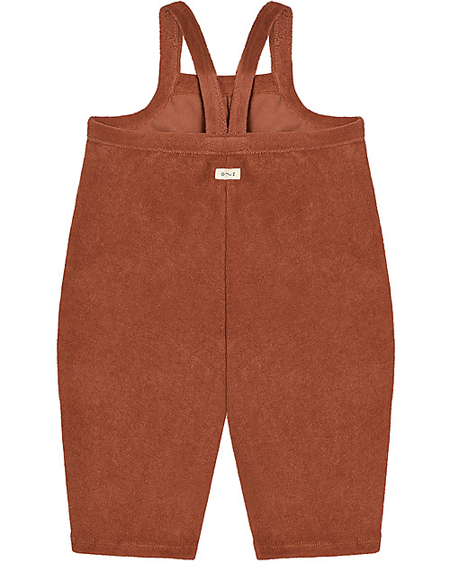 Organic Zoo Cropped Dungarees - Deep Earth - Organic Cotton Terry 