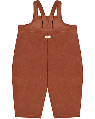 Organic Zoo Cropped Dungarees - Deep Earth - Organic Cotton Terry Dungarees