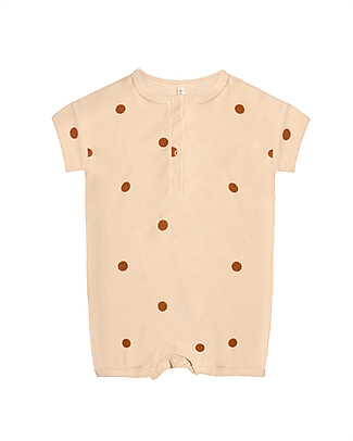 Organic Zoo Dots Beach Romper - Spice - Organic Cotton Terry Short Rompers