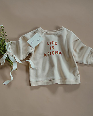 Organic Zoo Life is a Picnic Sweatshirt - White - 100% Organic Cotton Sweatshirts