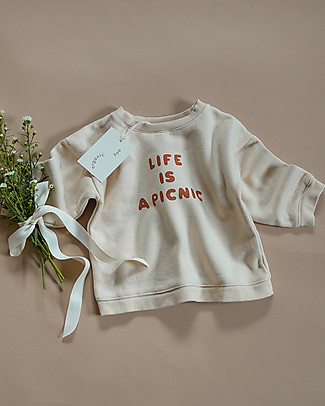 Organic Zoo Life is a Picnic Sweatshirt - White - 100% Organic Cotton Sweatshirts