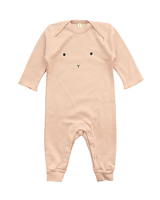 Organic Zoo Long Sleeved Bunny Playsuit - Clay - 100% Organic Cotton Babygrows