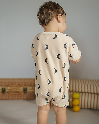 Organic Zoo Midnight Beach Romper - Pebble - Organic Cotton Terry Short Rompers