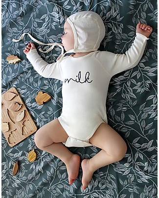 Organic Zoo Milk Bodysuit, Natural - Organic Cotton and Quality! Long Sleeves Bodies