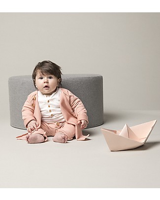 Origami Sweat Pants, Pink - Milk fiber and organic cotton Trousers