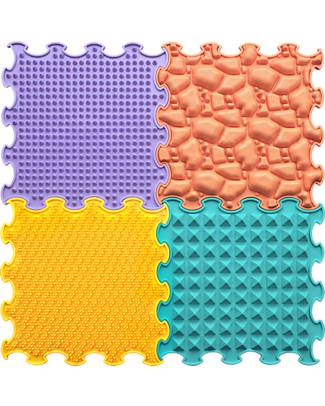 Ortoto Set of 4 Sensory Mats - Four Senses - Enjoy the Benefits of Reflexology! Puzzle Mats