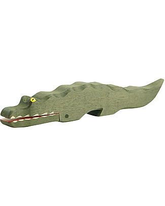 Ostheimer Crocodile, Hand-crafted, Sustainable Wood - 24.5 cm (L) Wooden Blocks & Construction Sets