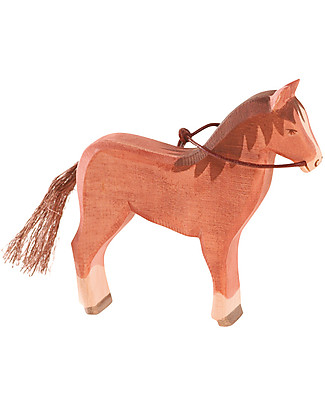 Ostheimer Horse Brown, Hand-crafted, Sustainable Wood - 13.5 cm (H) Wooden Animals