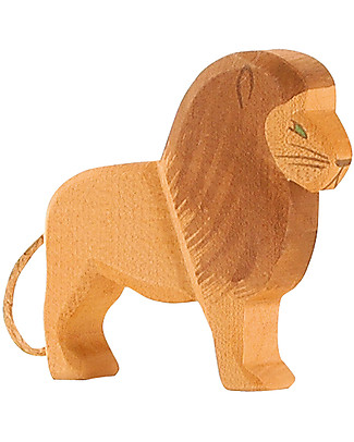 Ostheimer Lion Male, Hand-crafted, Sustainable Wood - 12 cm (H) Wooden Animals