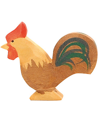 Ostheimer Rooster Brown, Hand-crafted, Sustainable Wood - 5.5 cm (H) Wooden Blocks & Construction Sets