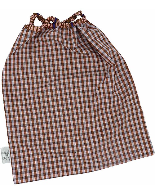 Ottod'Ame per Family Nation Bavaglio con Elastico - Reversibile - Fantasia Marrone e Rosa - 100% Sostenibile e Made in Toscana - Perfetti per l'Asilo! Pullover Bibs