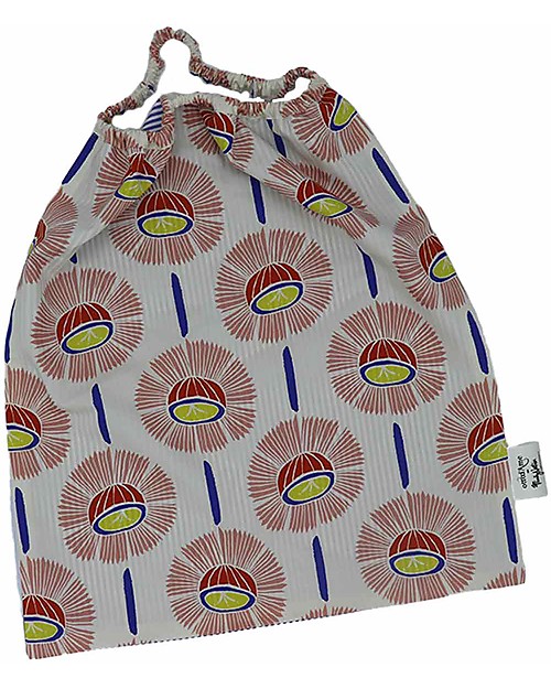 Ottod'Ame per Family Nation Bavaglio con Elastico - Reversibile - Righe Blue e Fiori - 100% Sostenibile e Made in Toscana - Perfetti per l'Asilo! Pullover Bibs