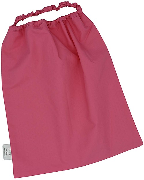 Ottod'Ame per Family Nation Bavaglio con Elastico - Reversibile - Rosa Ricamo Bianco - 100% Sostenibile e Made in Toscana - Perfetti per l'Asilo! Pullover Bibs