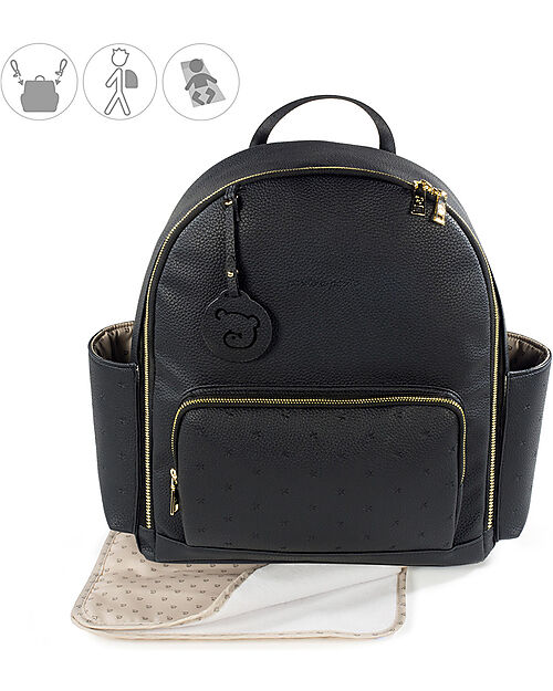 Pasito a Pasito Rucksack Backpack - London -  Black - 32x37 Changing Backpack