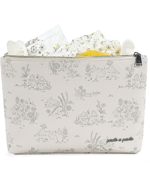 Pasito a Pasito Toilet Case - Toile De Jouy - Cream - 21x18 Makeup Bags and Pouches