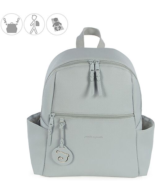Pasito a Pasito Yummi Stroller Backpack with Changing Mat - Green - Faux Leather Changing Backpack