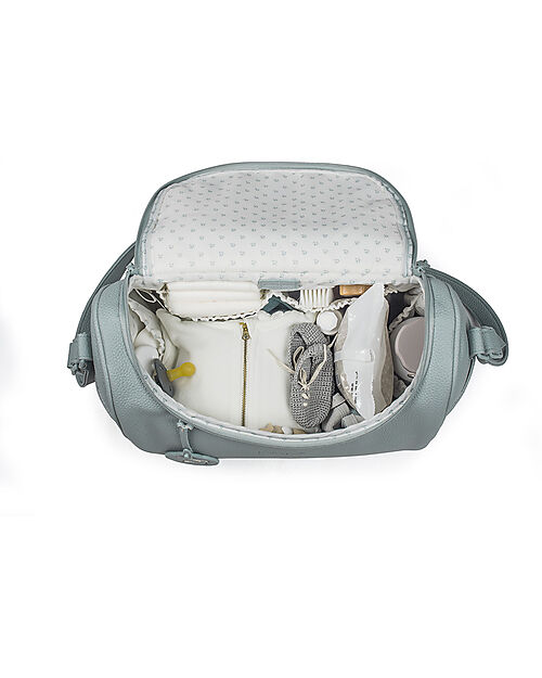 Pasito a Pasito Yummi Stroller Bag with Changing Mat - Green - Faux Leather Diaper Changing Bags