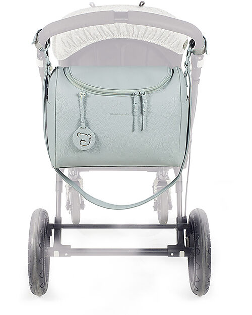 Pasito a Pasito Yummi Stroller Bag with Changing Mat - Green - Faux Leather Diaper Changing Bags