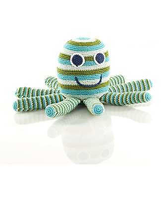 Pebble Big Friends - Large Octopus - Green - 28x16x14 cm Crochet Soft Toys