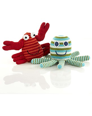 Pebble Big Friends - Large Octopus - Green - 28x16x14 cm Crochet Soft Toys