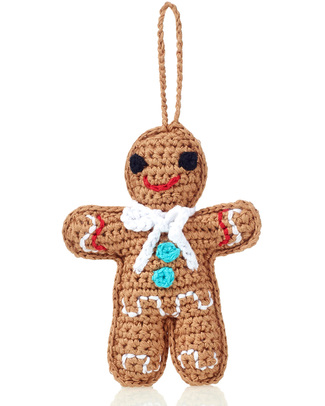 Pebble Christmas Crocheted Gingerman Decoration - Fair Trade Christmas Decorations