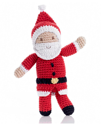 Pebble Christmas Crocheted Santa Claus Rattle - Fair Trade Rattles