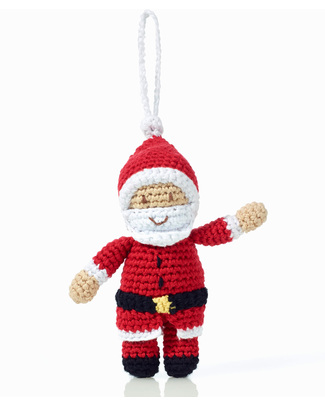 Pebble Christmas Crocheted Santaclaus Decoration - Fair Trade Christmas Decorations