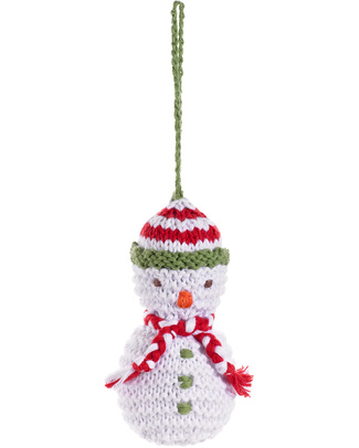 Pebble Christmas Crocheted Snowman Decoration - Fair Trade Christmas Decorations