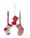 Pebble Crocheted Baubles Set of 3 - Mini Christmas Stockings - Fair Trade Christmas Decorations