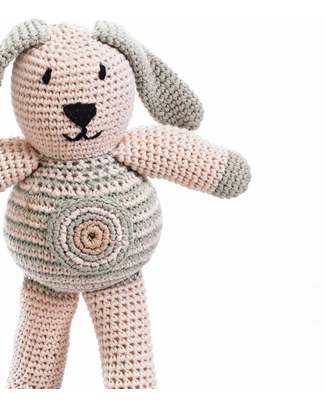 Pebble Crocheted Bunny Dove Grey - Fair Trade & Organic (20 cm tall) Crochet Soft Toys