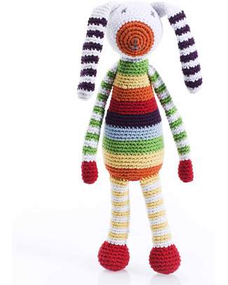 Pebble Crocheted Bunny Rattle - Rainbow Multicolours Rattles