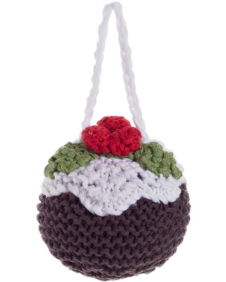 Pebble Crocheted Christmas Pudding Decoration - Fair Trade Christmas Decorations