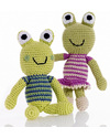 Pebble Crocheted Frog Rattle - Blue - Fair Trade Rattles
