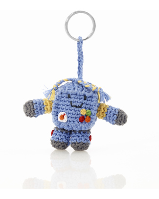 Pebble Crocheted Keyring - Robot Key Rings