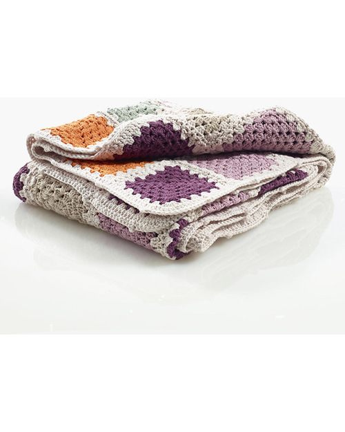 Pebble Crocheted Patchwork Baby Blanket Purple - Organic Cotton - 85 x 95 cm Muslin Swaddle