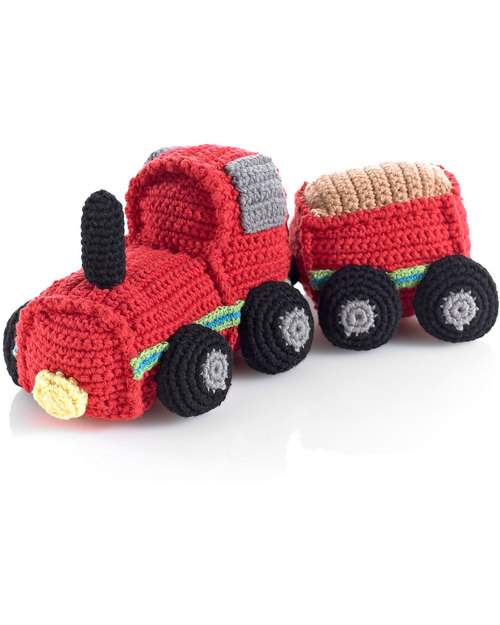 Pebble Crocheted Red Train Rattle - Fair Trade Rattles