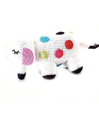 Pebble Elephant Rainbow Stripey - Fair Trade Rattles