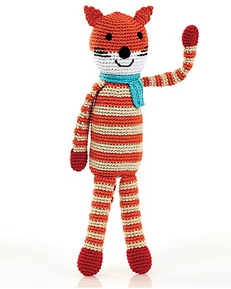 Pebble Fox Crochet Rattle - 30 cm - Fair Trade Crochet Soft Toys