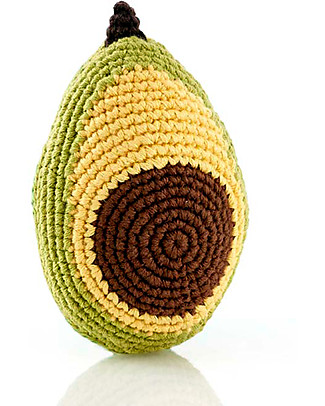 Pebble Fruit Rattle, Avocado 12 cm - Pure organic cotton Rattles