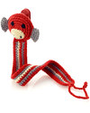Pebble Monkey Red Crocheted Pacifier Clip - Fair Trade Dummies & Soothers