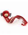 Pebble Monkey Red Crocheted Pacifier Clip - Fair Trade Dummies & Soothers