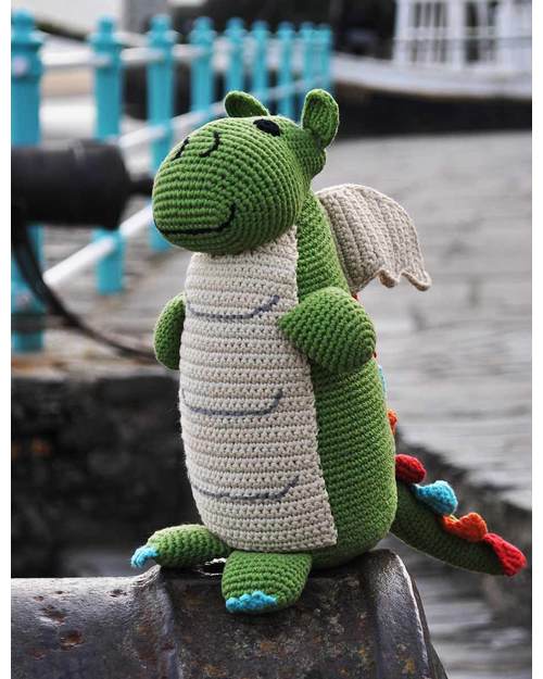 Pebble Once Upon a Time - Green Dragon - Fair Trade - 35 cm high Soft Toys