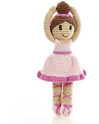 Pebble Once Upon a Time - Pink Ballerina - 30 cm - Fair Trade Crochet Soft Toys