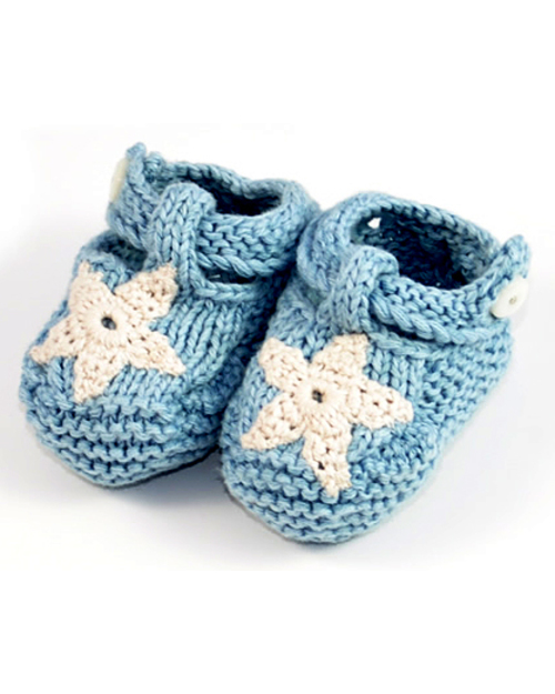 Pebble Organic Baby Bootie Dusky - Newborn - Egg Blue Slippers