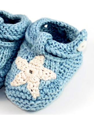 Pebble Organic Baby Bootie Dusky - Newborn - Egg Blue Slippers