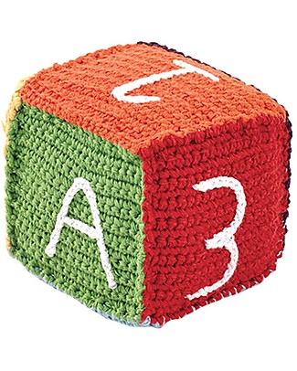 Pebble Rainbow Toy Block - 10 cm - Fair Trade, 100% Cotton Crochet Soft Toys