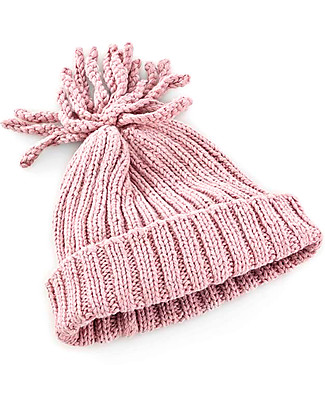 Pebble Rib Baby Hat, Dusky Pink - 100% organic cotton, fair-trade null